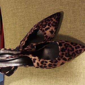 SHEIN Animal Print Slingback Heels